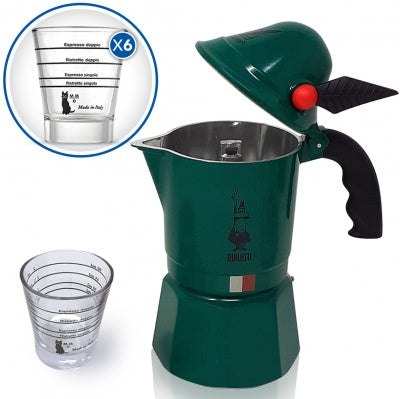 Bialetti Moka Alpina +  6 Glass Cup - モカポット（直火式） | BARISTA TOOLS