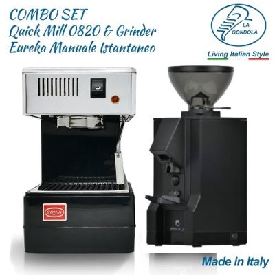 QuickMill- Steel Model Combo Quick Mill Espresso Machine 0820 Black + Coffeè Grinder Eureka - エスプレッソマシン＆グラインダーセット | BARISTA TOOLS