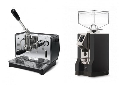 【レバー式エスプレッソマシン】Ponte Vecchio Lever Combo Set Espresso Machine Pontevecchio Lusso Lever Black + Eureka Mignon Specialità Coffee Grinder Black