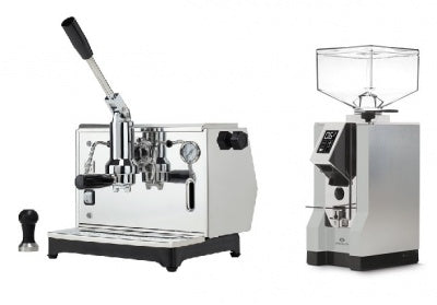Ponte Vecchio Lever Combo Set Espresso Machine Pontevecchio Lusso Lever + Coffee grinder Eureka Mignon Specialita Chrome - レバー式エスプレッソマシン | BARISTA TOOLS