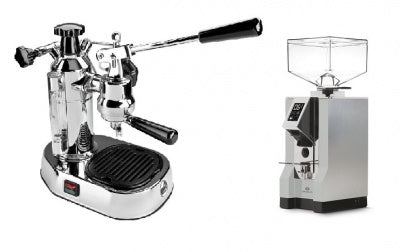 LaPavoni Combo Set La Pavoni EL europiccola Espresso Machine + Eureka Mignon Specialità Coffee Grinder Chrome - エスプレッソマシン＆グラインダーセット | BARISTA TOOLS