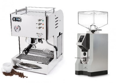QuickMill- Steel Model Combo set QuickMill 04005 Silvano Espresso Machine + Eureka Mignon Coffee Grinder Specialità Chrome - エスプレッソマシン＆グラインダーセット | BARISTA TOOLS
