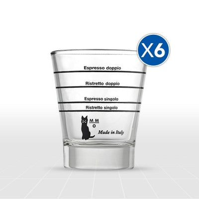 Motta Graduated Coffee Cup in Glass Set 6pcs - エスプレッソマシン用アクセサリー | BARISTA TOOLS