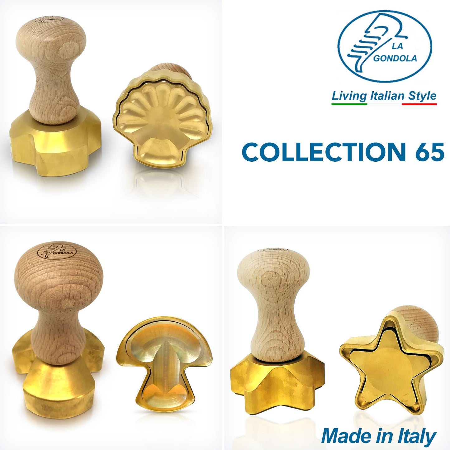 【パスタ製造ツール】LaGondola Collection 65 set-pasta cutter-stamp