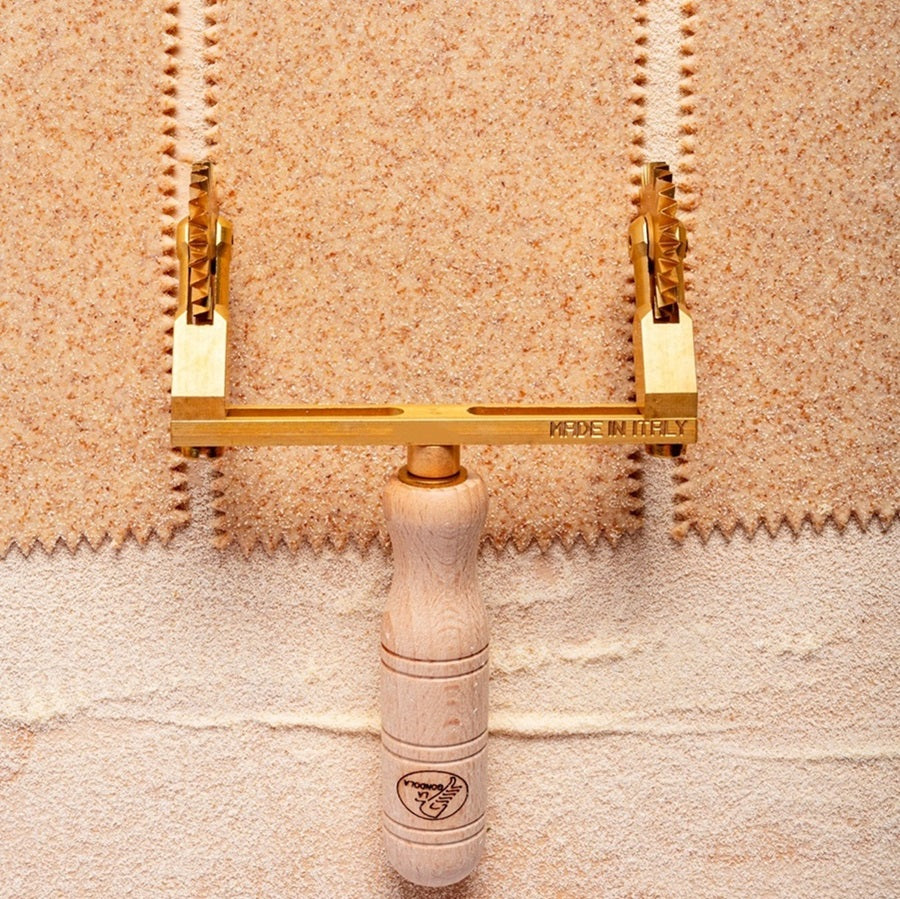 【パスタ製造ツール】LaGondola Double Adjustable Festooned Pasta Cutter Wheel