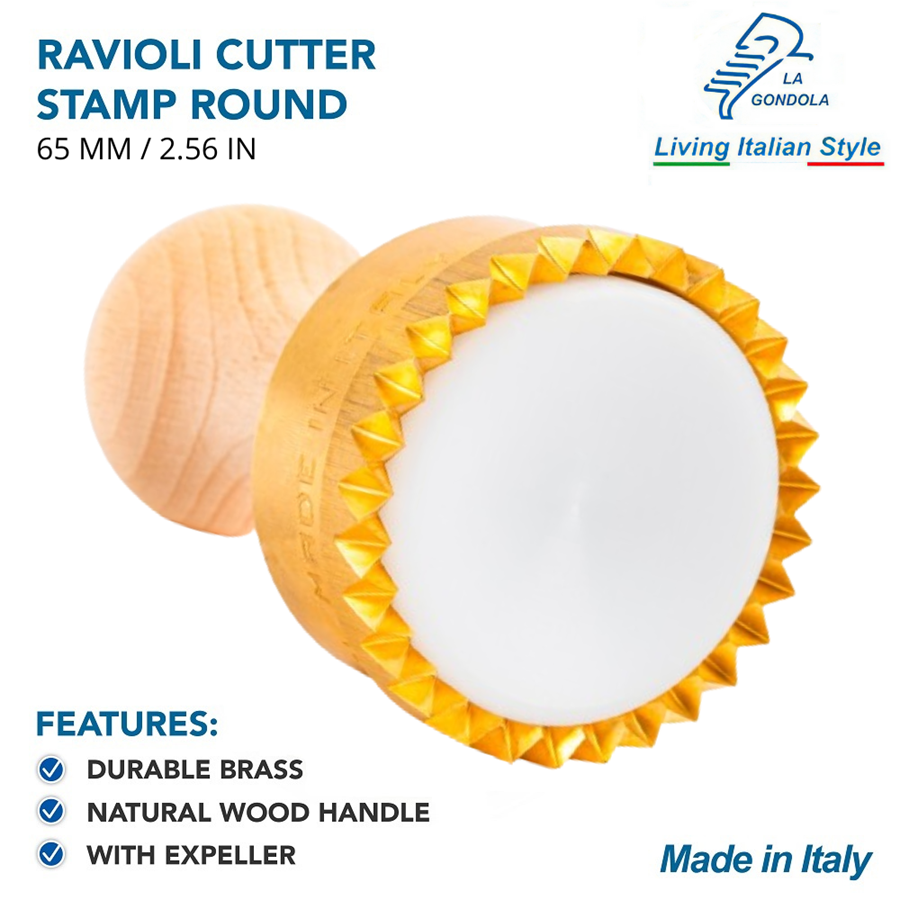 【パスタ製造ツール】LaGondola Ravioli Stamp Round 65