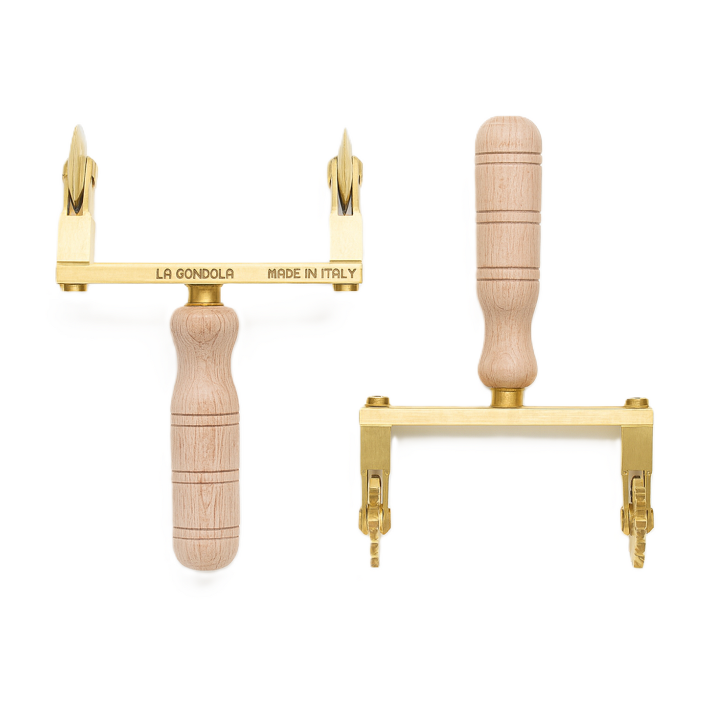 【パスタ製造ツール】LaGondola Set of 2 Double Adjustable Festooned /Smooth  Pasta Cutter Wheel - Aldo