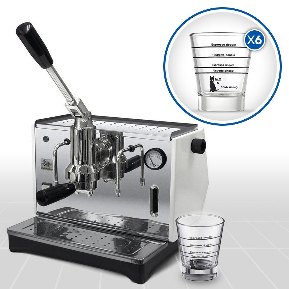 【レバー式エスプレッソマシン】Ponte Vecchio Lever Pontevecchio Lever Espresso Machine Lusso Chrome + 6 Graduated Gl