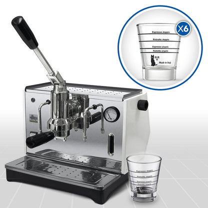 【レバー式エスプレッソマシン】Ponte Vecchio Lever Pontevecchio Lever Espresso Machine Lusso Chrome + 6 Graduated Gl